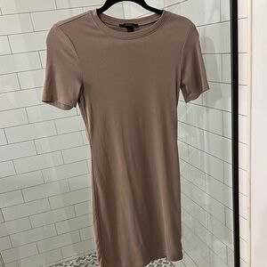 forever 21 Short Sleeve Bodycon Dress - Taupe